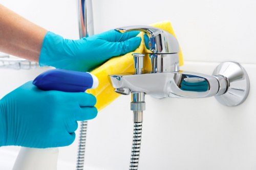 Deep cleaning in a Mayfair apartment living room and kitchen area