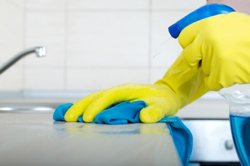Local carpet cleaning team working in a Mayfair office building