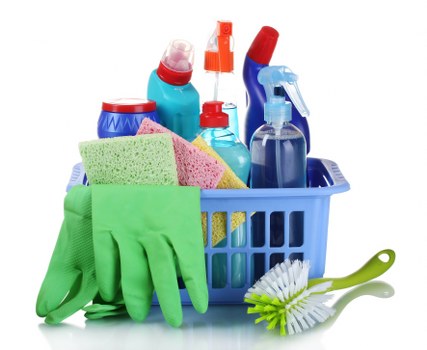 Cleaner maintaining a Mayfair corridor and staircase communal area